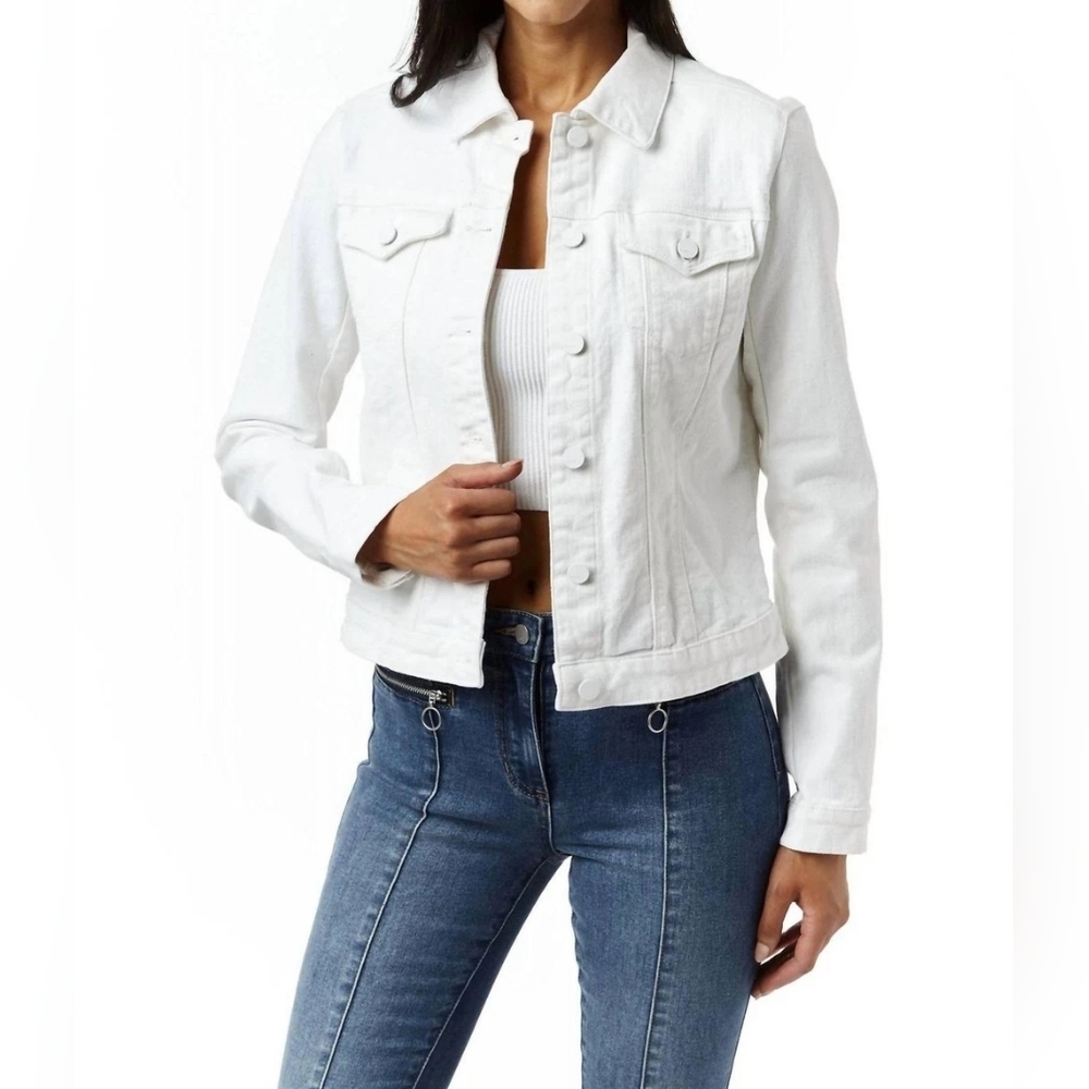 Tractr Loretta Denim Jacket Womens XL NWT White